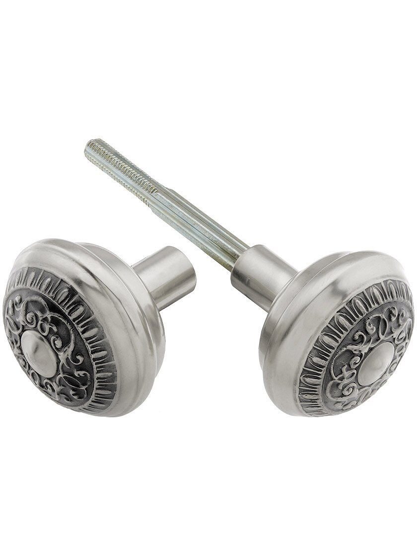 Pair of Egg & Dart Design Door Knobs In Solid Brass House of Antique